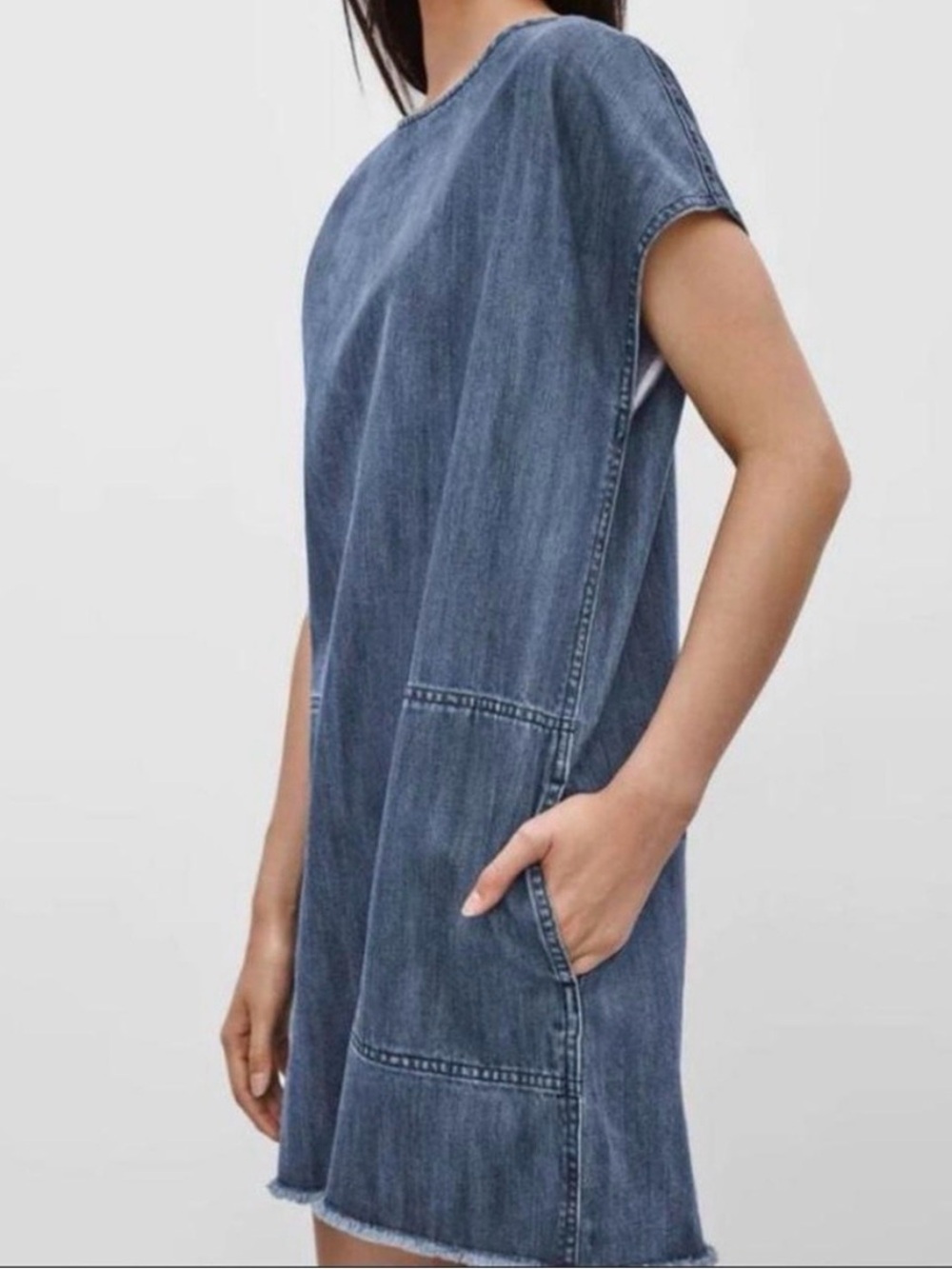 Wilfred Denim Shift Dress in Blue